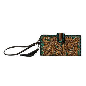 NWT - Myra Bag - Western Swing Hand-Tooled Wristlet Wallet